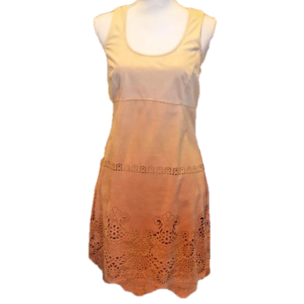 Hale Bob Dress Faux Suede Laser Cut Sheath Nwt